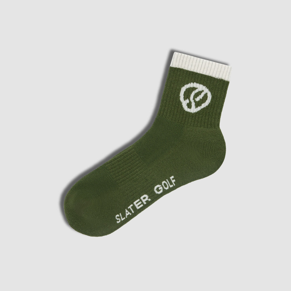 [SG-S-W-LS03-WAT] Slater Golf | Womens Mid Ankle Sock Pair | Watercress