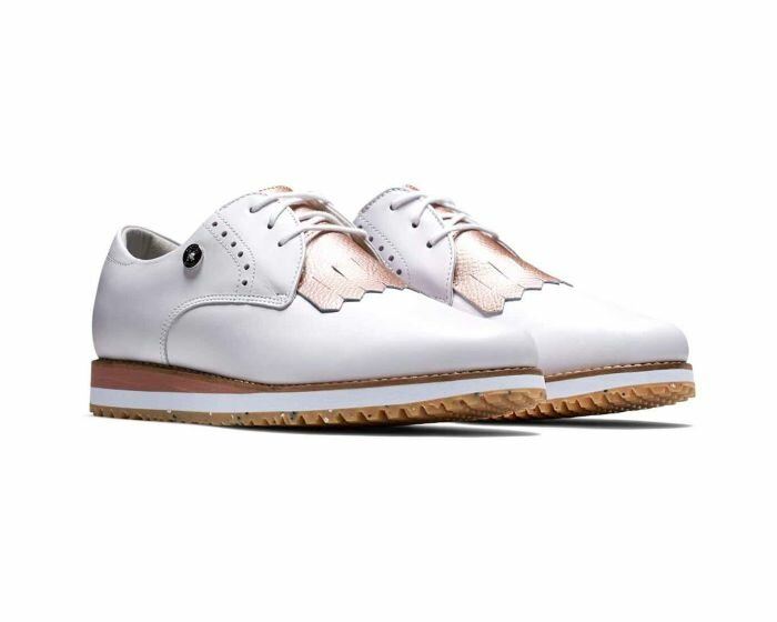 Footjoy Womens Golf Shoes | Sport Retro | White-Tan-Yellow 65