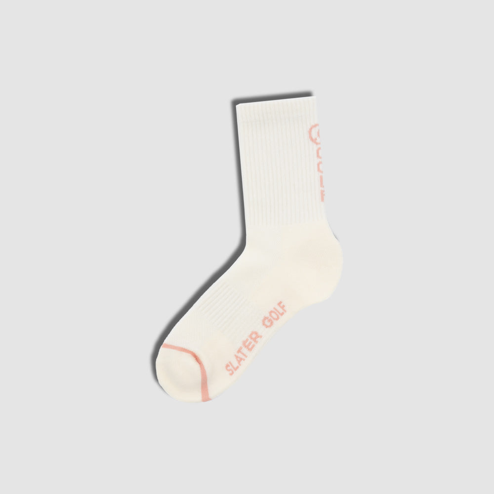 [SG-S-W-LS02-CAN] Slater Golf | Womens Crew Sock Pair | Cannoli Cream