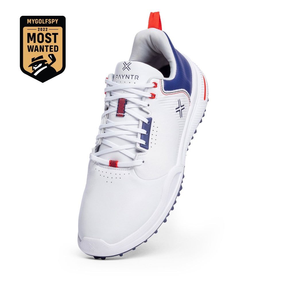 Payntr Mens Golf Shoes | X003 | White-Red-Navy