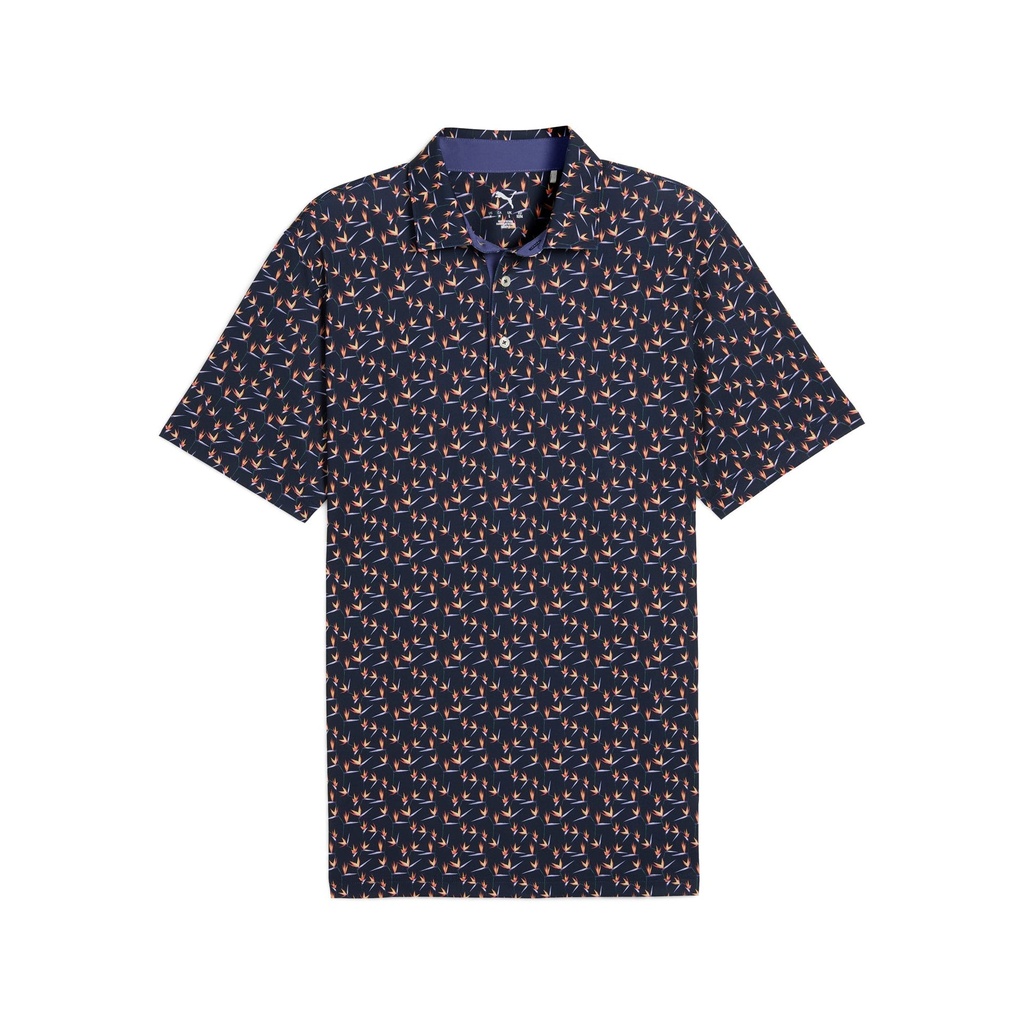 [630574-03] Puma Mens Golf Shirt | Paradise Polo | Black - Aquatic (S)