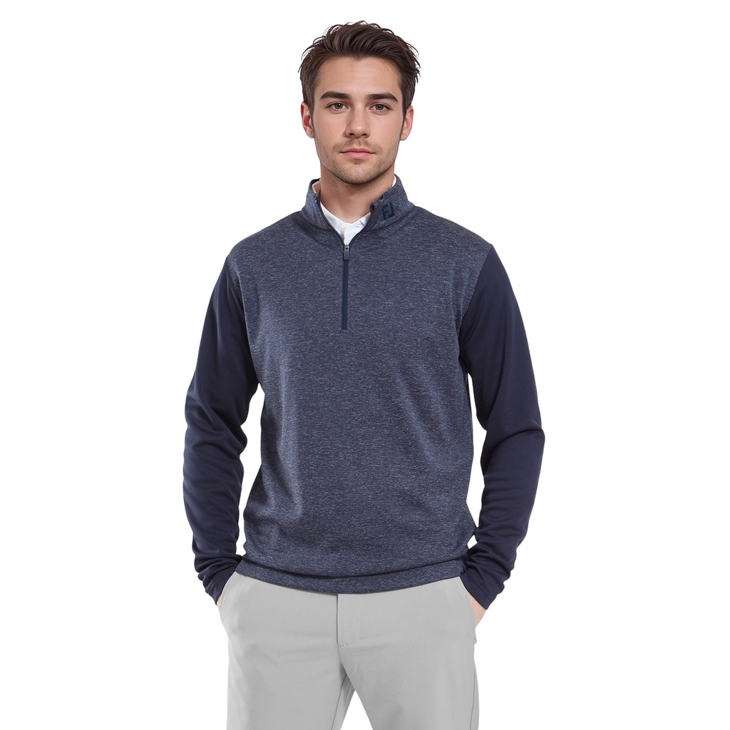 Footjoy Mens Golf Pull Over | EU Tonal Heather Chillout | Navy