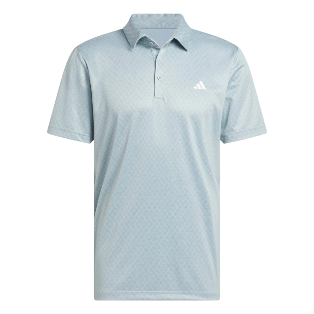 Adidas Mens Golf Shirt | Polo Core Print | Sage-White