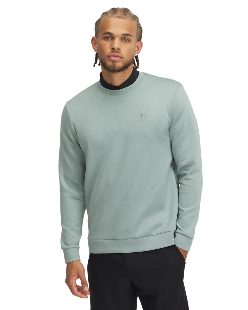 Under Armour Mens Golf Jersey | Midlayer Crew | Sage