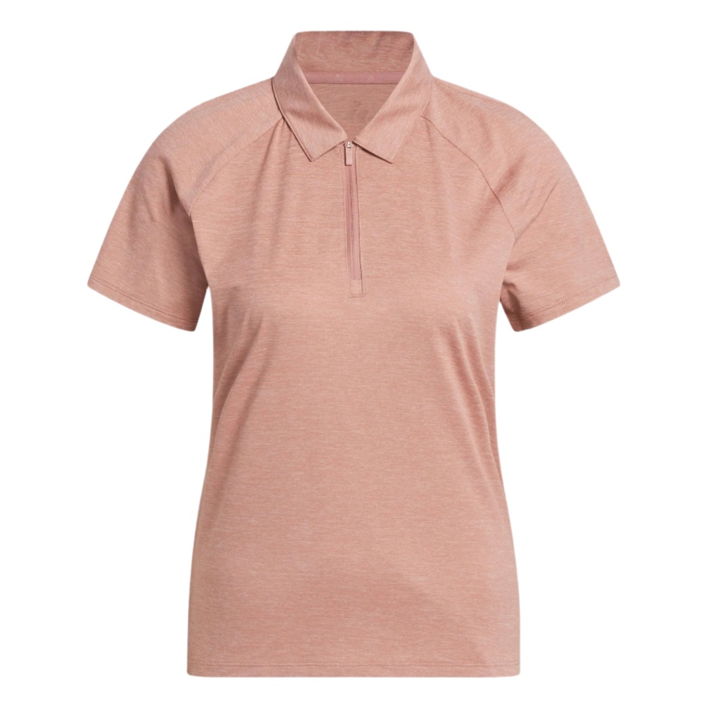 [JI6448-1] Adidas Womens Golf Shirt | Polo Performance | Half Zip | Peach (M)