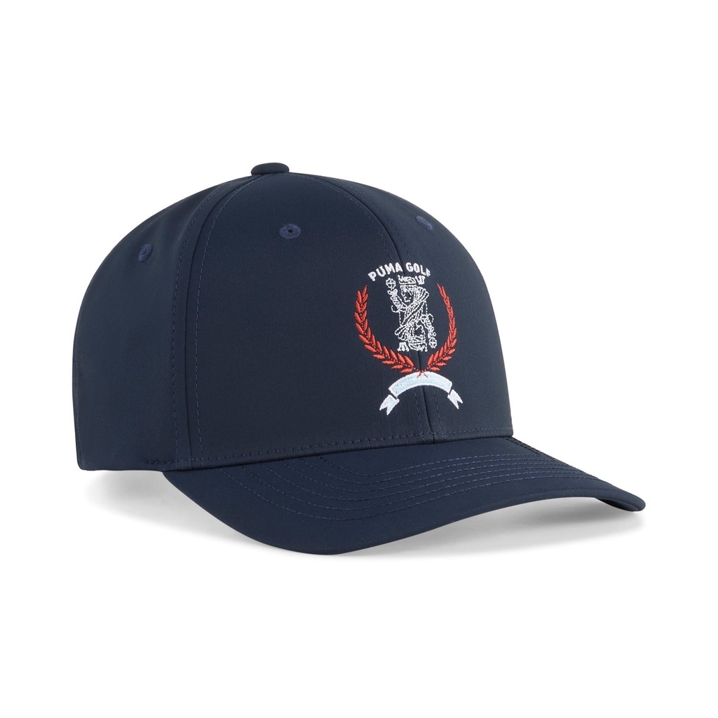 [02614301] Puma Golf Cap | Queen City Cap | Deep Navy-Red Fire