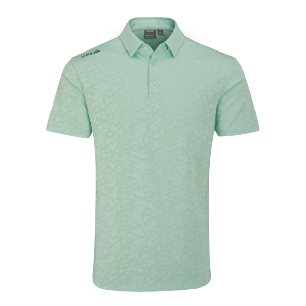 Ping Mens Golf Shirts | Geo Camo Polo | Misty Green