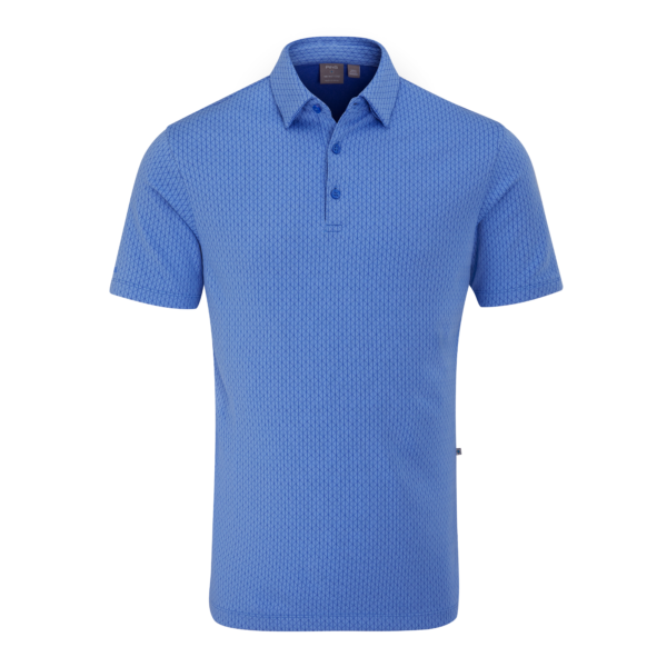 [20HER-BL-S] Ping Mens Golf Shirts | Hershel Polo | Cornflower Blue Multi (S)