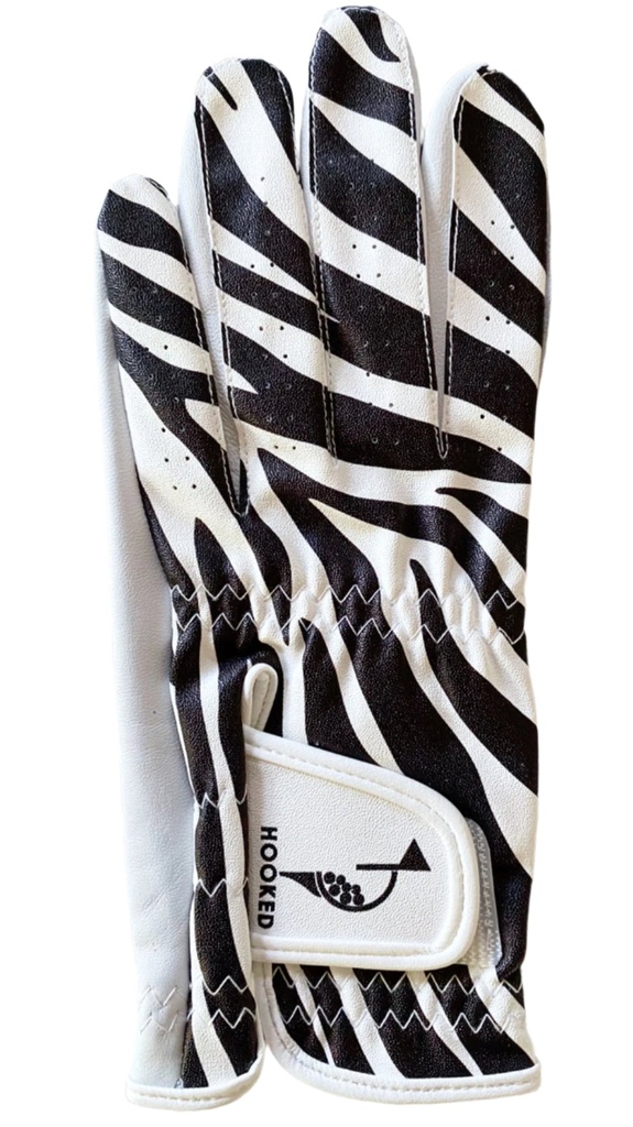 [SKUIQ115] Womens Hooked Golf Glove | Cabretta Leather | Funky (Leopard Print, S)