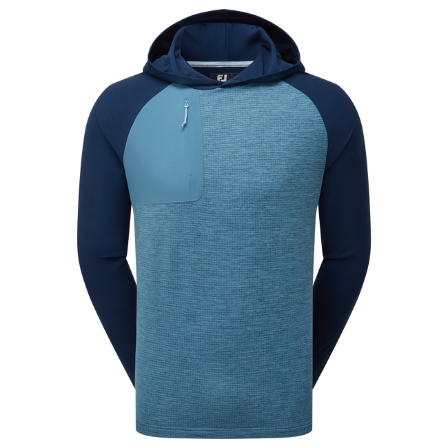 [31961S] Footjoy Mens Golf Jersey | ThermoSeries Pullover Hoodie | Navy-Slate (S)