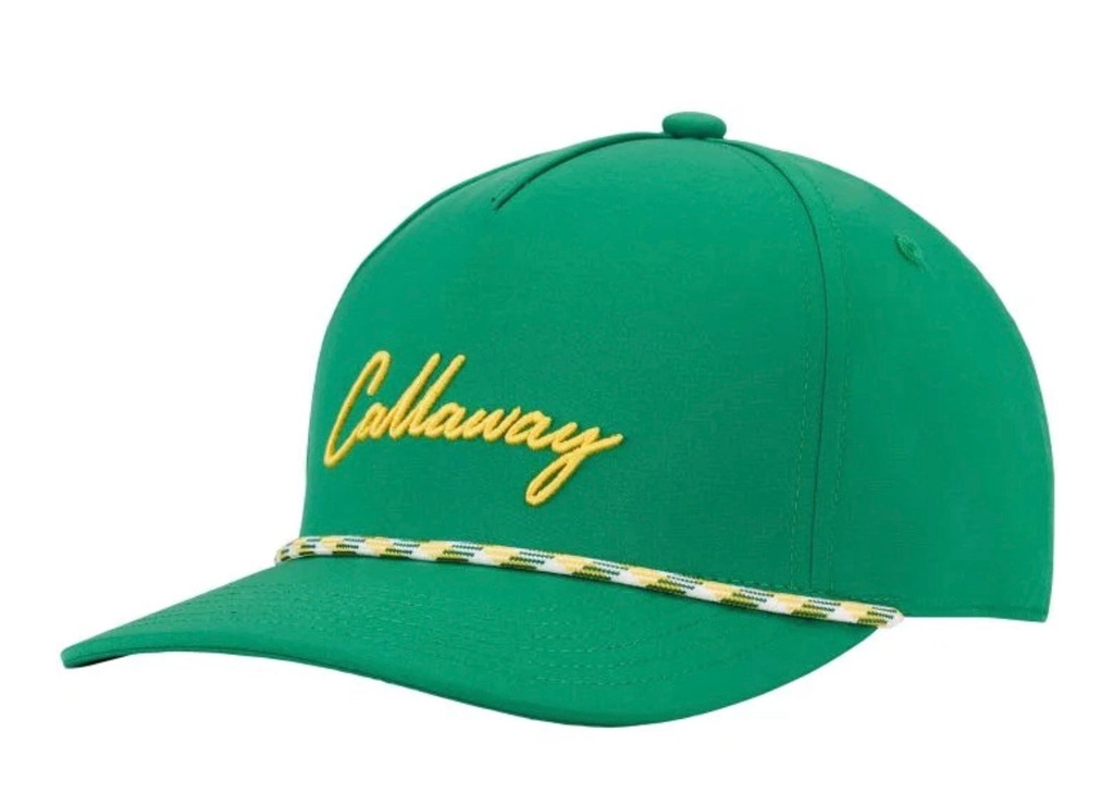 Callaway Mens Golf Cap | Birdie Rope | Green-Yellow