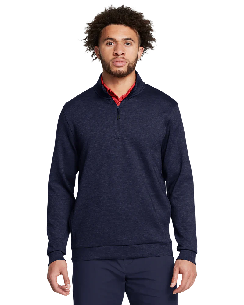 [1387124-410-M] Under Armour Mens Golf Jersey | Drive Midlayer Pullover (Midnight Navy, M)