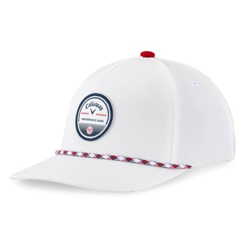 Callaway Mens Golf Cap | Bogey Free | White-Red-Navy