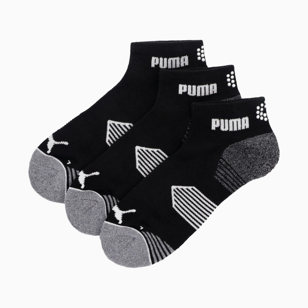 [85856202] Puma Golf Socks |  Essential Quarter Cut | 3 Pack (Black, 8 to 12)