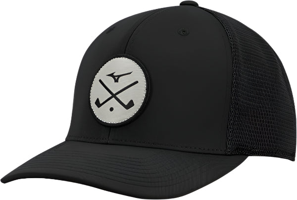 [6000058-04-02] Mizuno Mens Golf Cap | Crossed Clubs Mesh Black