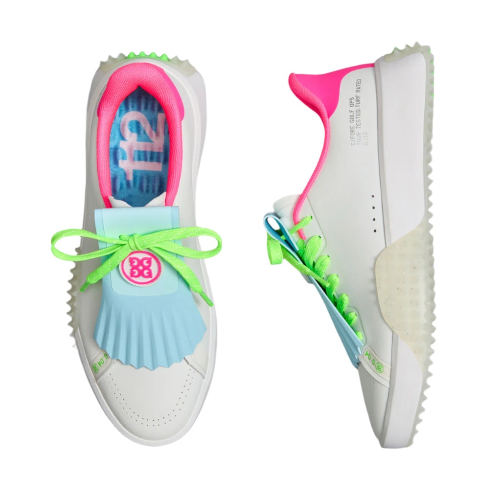 G Fore Womens Golf Shoe | G.112 Leather Kiltie | Snow-Multi