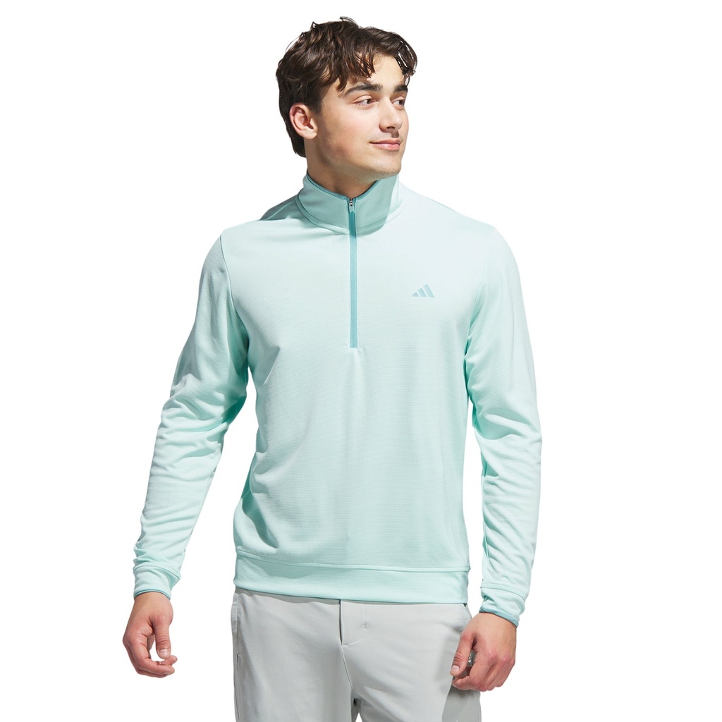 [JX7229] Adidas Mens Golf Sweatshirt | Core Light Weight | Quarter Zip | Mint Blue (S)