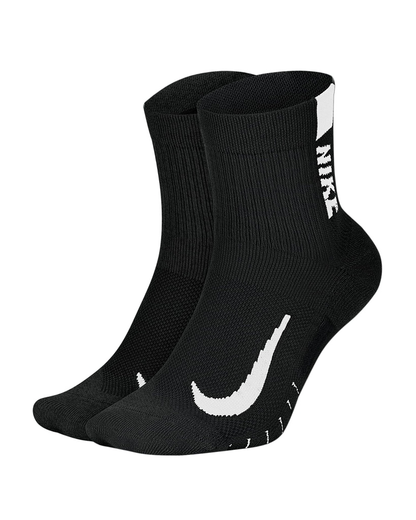 [CV2617-010] Nike Mens Socks | Multiplier Low | 2 Pack (Black/White, S)