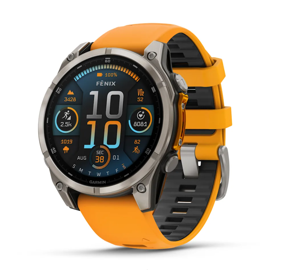 Garmin Fenix 8 Watch | 47mm | Amoled Sapphire Spark Orange-Graphite Band