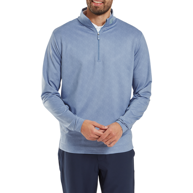 [34096S] FootJoy Mens Golf Jersey | EU Speckle Print Jacquard Chill-Out | Blue (S)