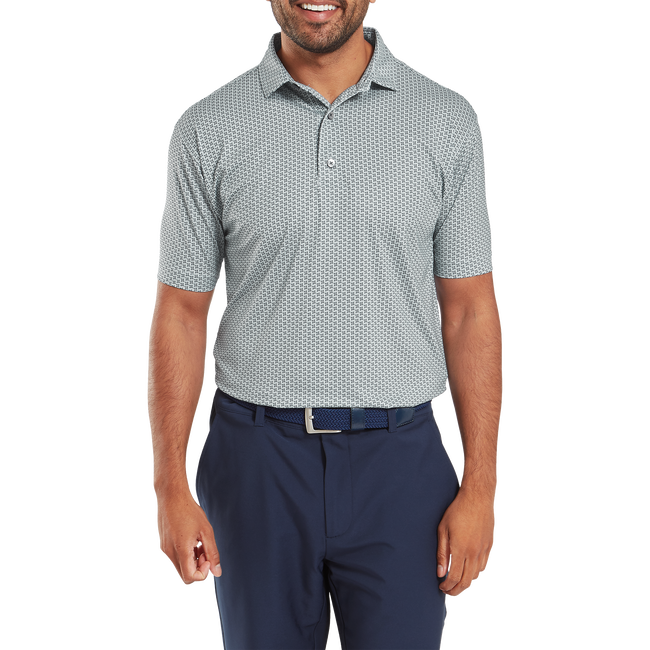 Footjoy Mens Golf Shirt | EU Houndstooth | Grey
