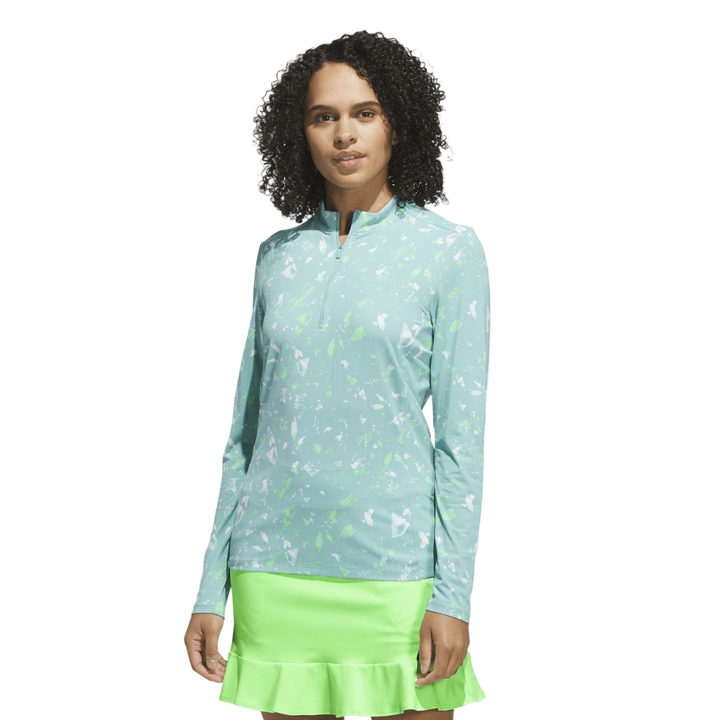 Adidas Womens Midlayer | Ultimate 365 Printed Quarter-Zip | Mint