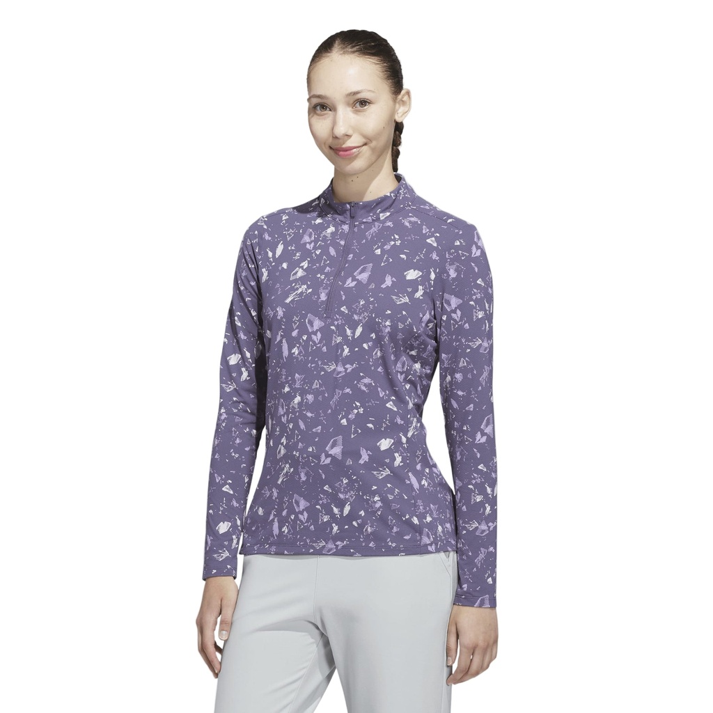 [JN8410] Adidas Womens Midlayer |  Ultimate Printed Quarter-Zip | Purple (S)