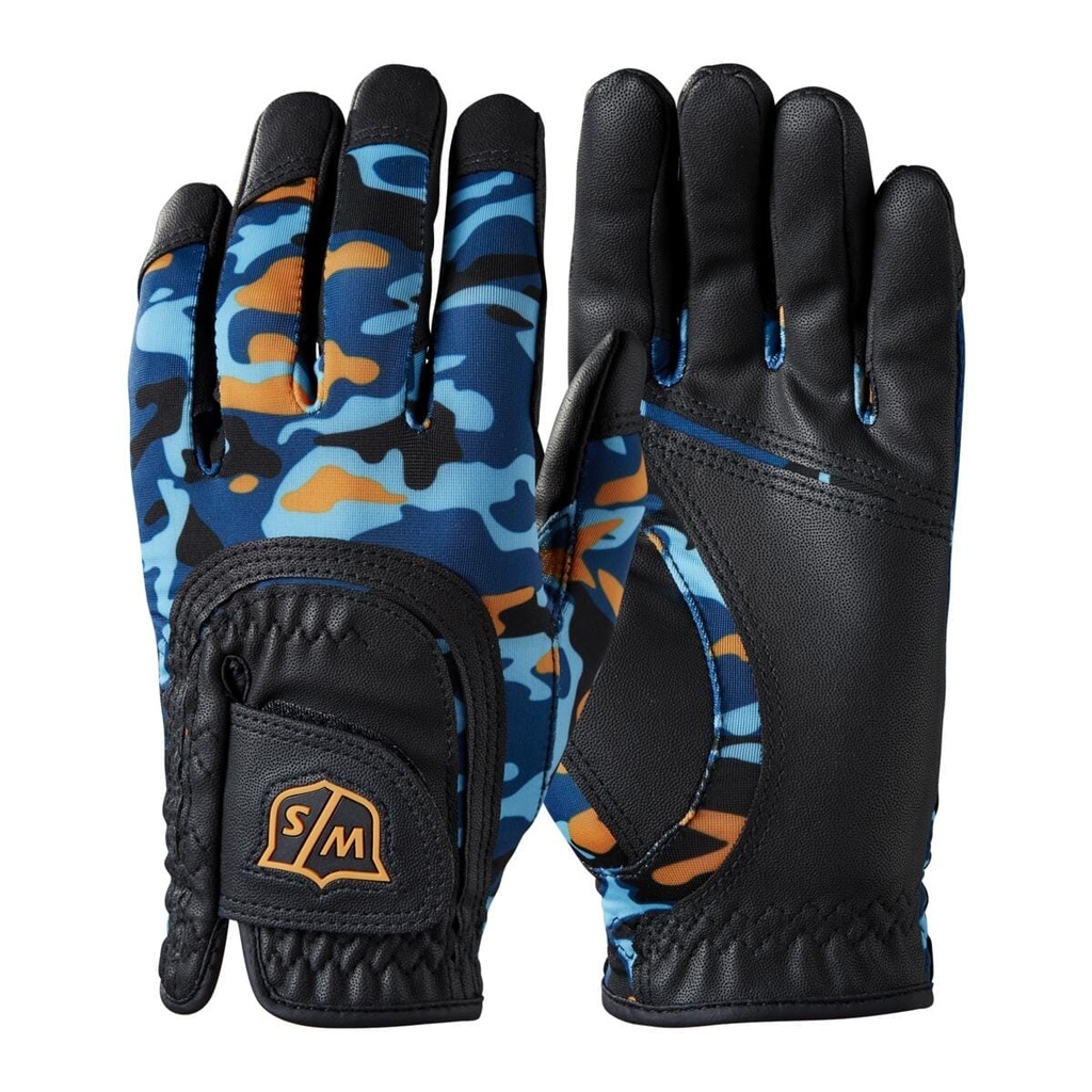 [GG013] Wilson Junior Golf Glove | One Size Fit All | Black-Blue-Orange Camo