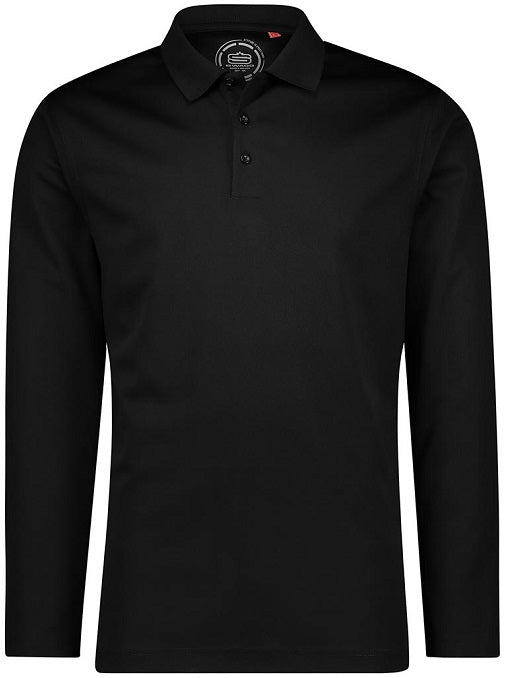 Mens Basic Performance Long Sleeve Golfer Polo Shirt 06