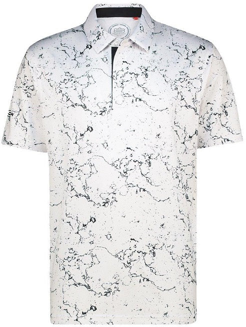 Mens Marbled Dry Tech Performance Golfer Polo Shirt b9