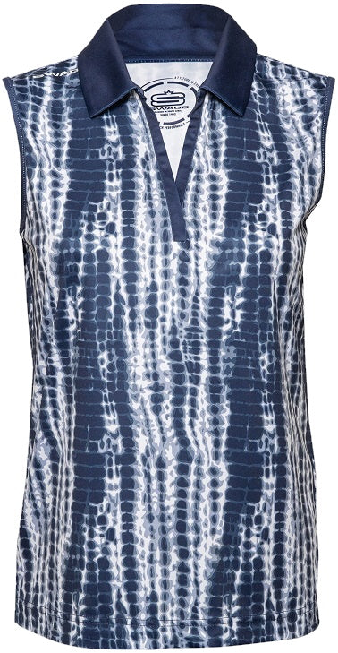 Womens Shibori S-Less Golfer Polo Shirt aa