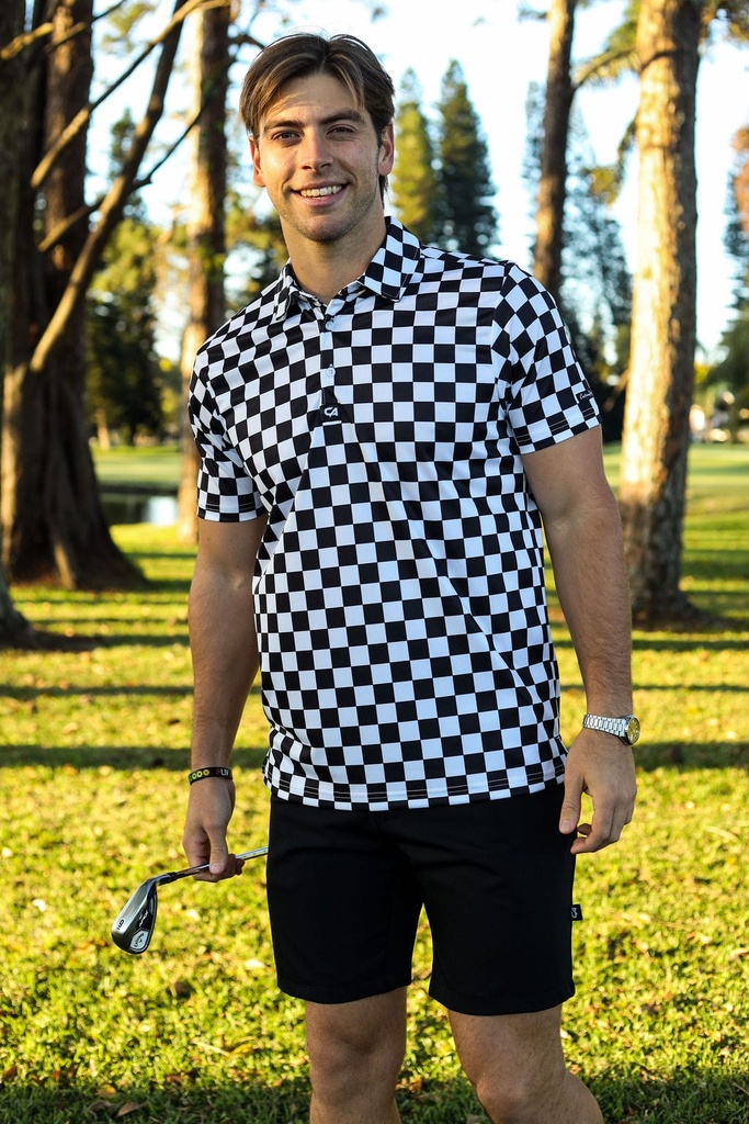 Custom Apparel Mens Funky Golf Shirt | Checkmate