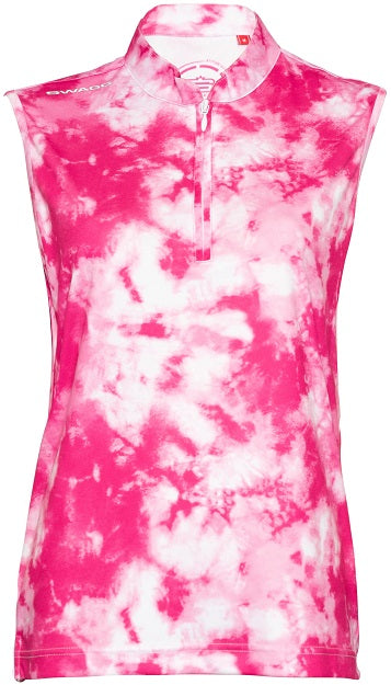 Womens Tie-Dye Sleeveless Golfer Polo Shirt 7b
