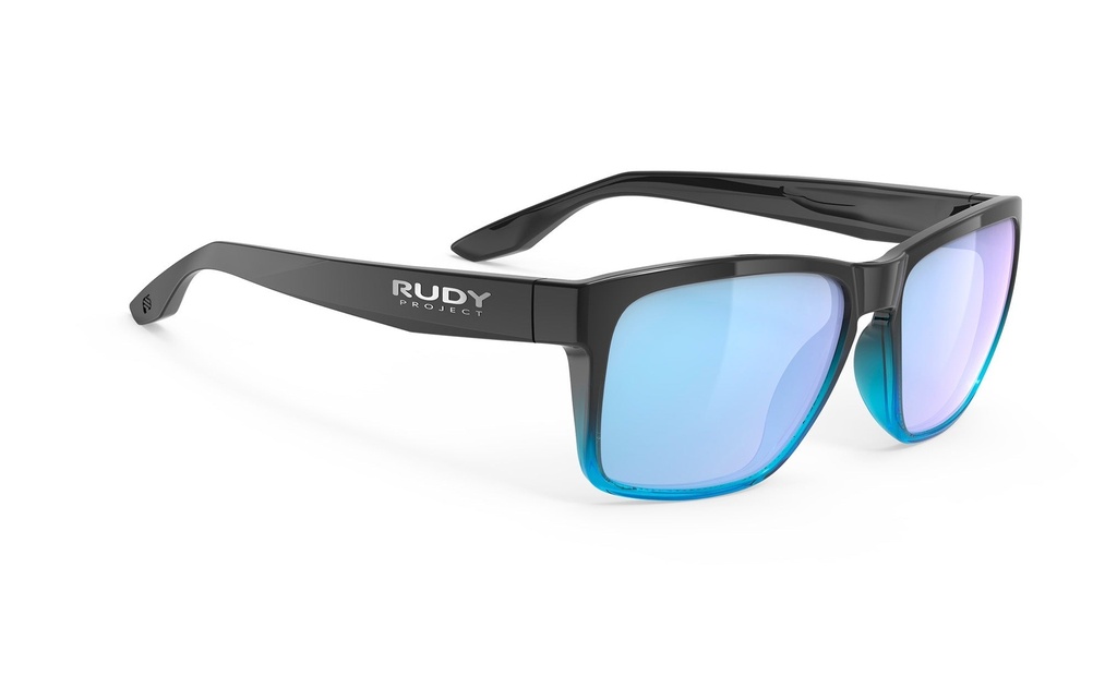 [SP906842-0000] Rudy Project Sunglasses | Spinhawk Edge (Spinhawk Edge - Multilaser Ice Black Fade Crystal Azur Gloss)