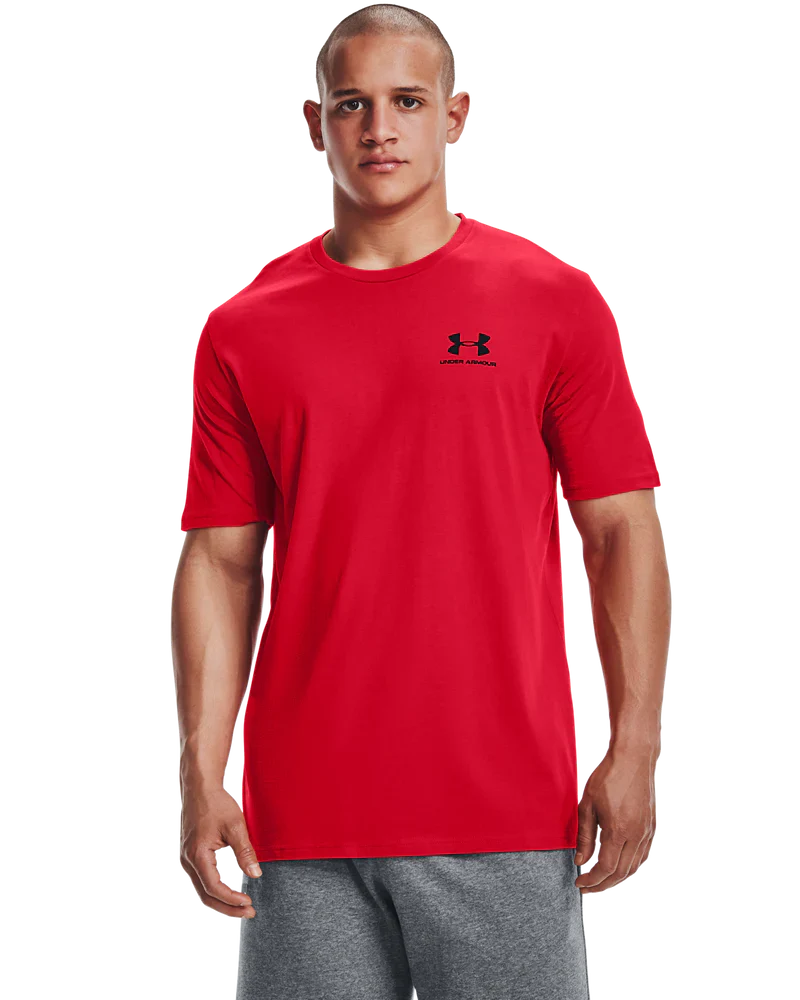 [1326799-600-MD] Under Armour Mens Golf Shirt | Sportstyle Logo LC SS | Red (M)
