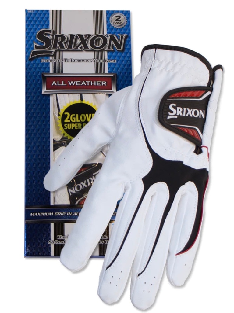 [GGG 1318 I - B-S] Srixon Mens Golf Gloves | All Weather | Super Pack (Black, S)