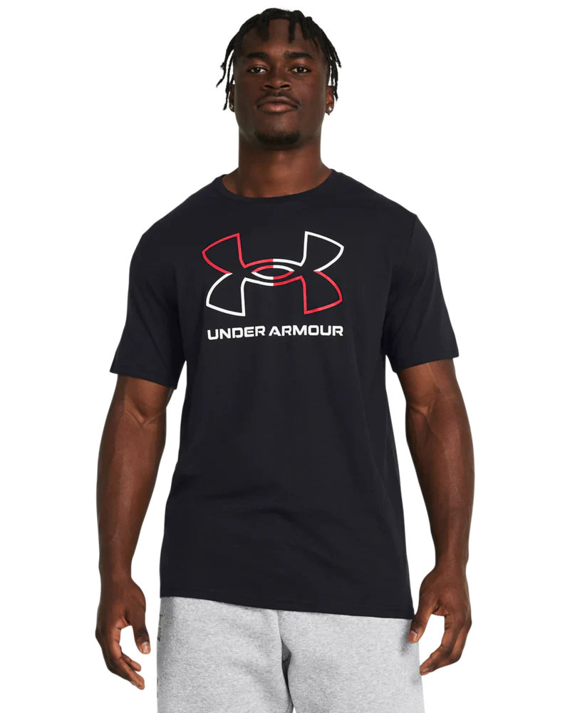 [1382915-001-MD] Under Armour Mens Golf Shirt | Foundation Update SS | Black-Red-White (M)