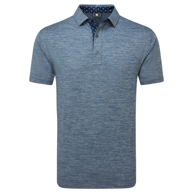 Footjoy Mens Golf Shirt | EU Heather Lisle | Navy