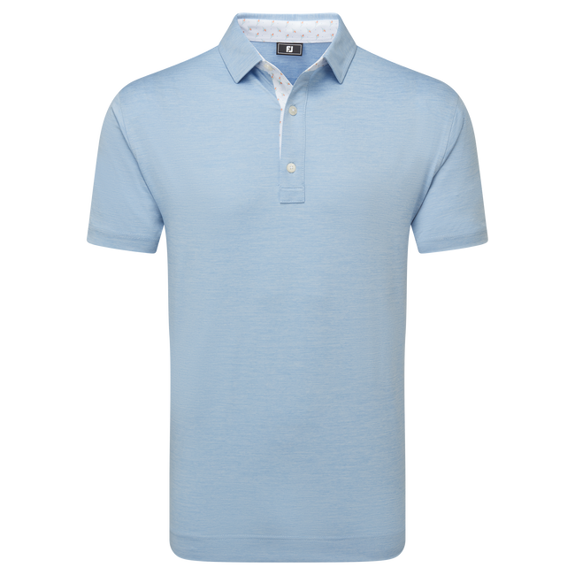 [34070-S] Footjoy Mens Golf Shirt | EU Heather Lisle | Blue Jay (S)
