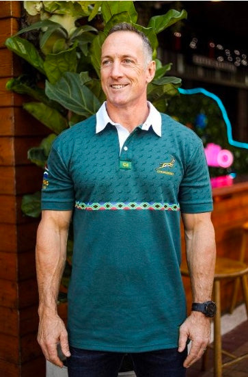 [16412955] Custom Apparel Mens Golf Shirt | Springbok Shortsleeve (Green Amandla, S)