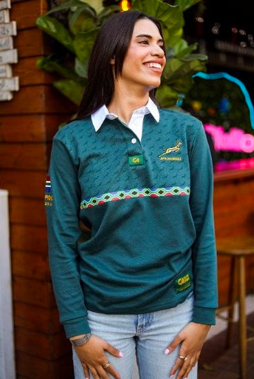 [39512955] Custom Apparel Womens Golf Shirt | Springbok Longsleeve (Green Amandla, S)