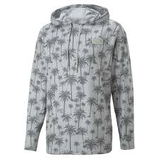 MENS PUMA PTC LIGHTWEIGHT PALM HOODIE HIGH RISE - QUIET SHADE