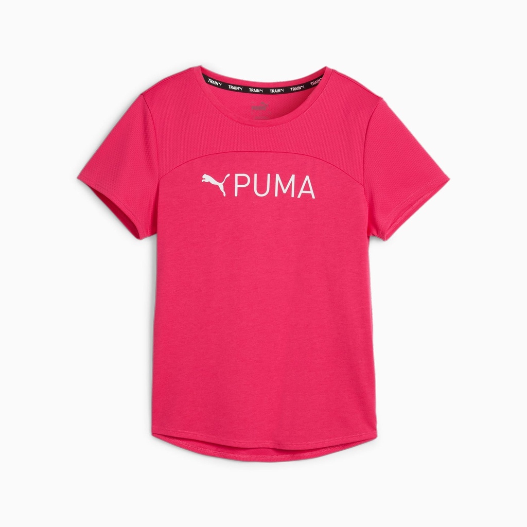 LADIES PUMA FIT LOGO ULTRABREATHE TEE SHIRT - PINK
