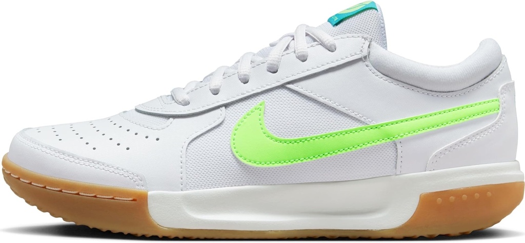 LADIES NIKE ZOOM COURT LITE 3 TENNIS SHOES - WHITE-GREEN