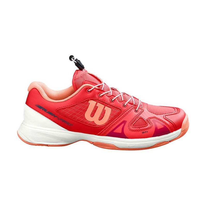 [WRS326250E015] Wilson Junior Footwear | Rush Pro Ql Cayenne - Wh - Papay (UK1.5)