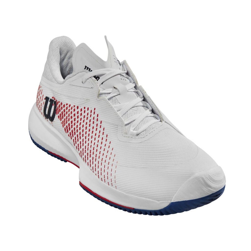 [WRS332830E040] Wilson Ladies Footwear | Kaos Swift 1.5 White - Deja Vu Blue - Wilson Red (UK4)