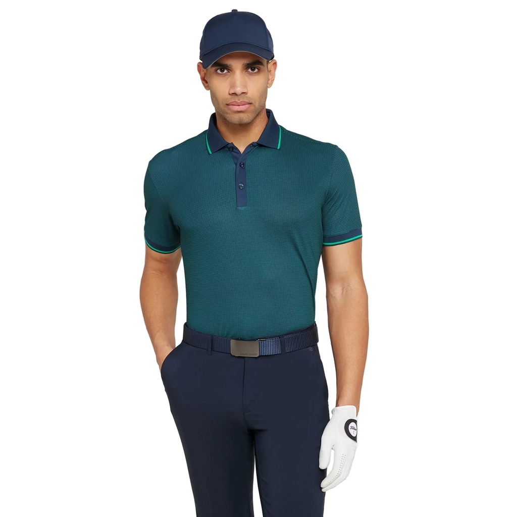 [D01000768765-M] Galvin Green Mens Golf Shirt | Miller | Navy-Golf Green (M)
