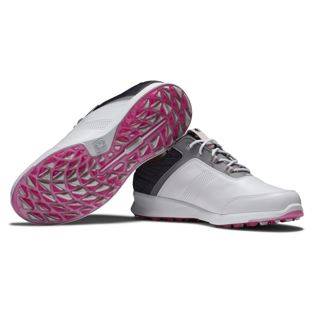 [90112-24] Footjoy Womens Golf Shoes | Stratos 22 (White/Grey, UK4)