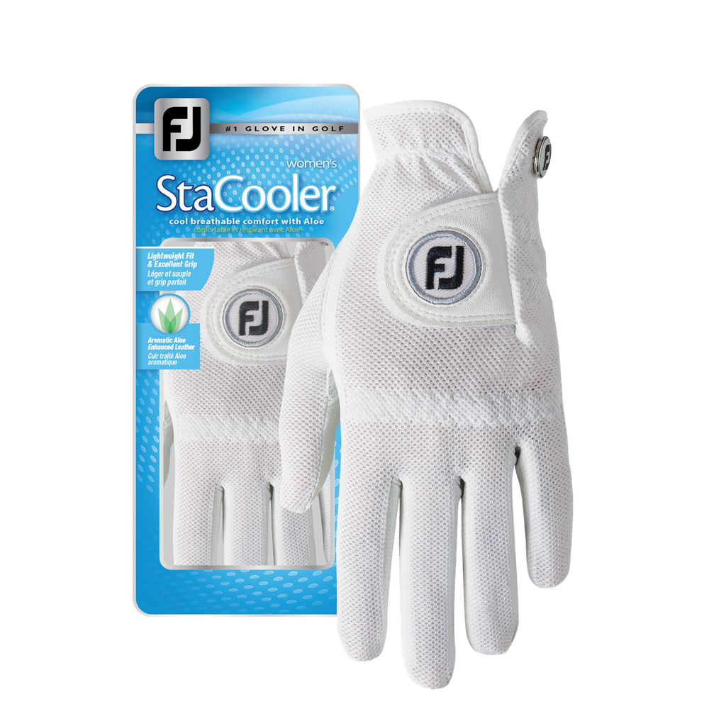 [67109E-S] Footjoy Womens Golf Gloves | Sta Cooler (White, S)