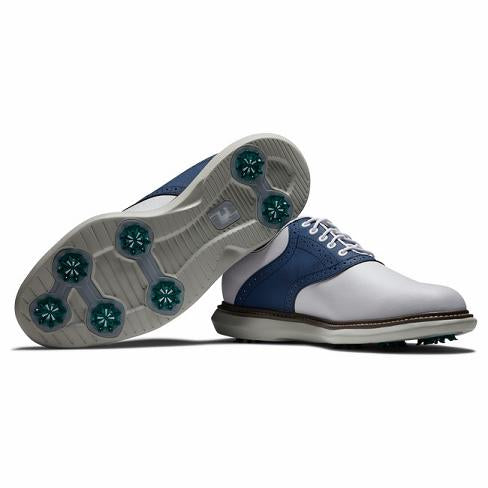 Footjoy Mens Golf Shoes | Traditions | White-Navy e9
